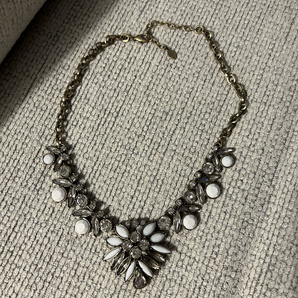 Gold and white statement necklace